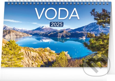 NOTIQUE Stolový kalendár Voda 2025 (riadkovaný, české a slovenské mená)