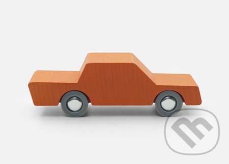 Oranžové drevené autíčko Tam a späť k autodráhe waytoplay, waytoplaytoys b.v., 2024