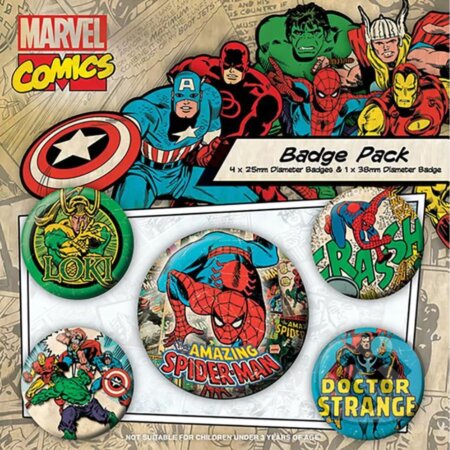 Set 5 odznakov Marvel: Spiderman, , 2019