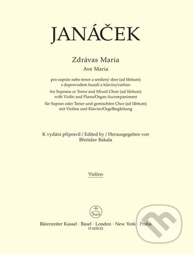 Zdrávas Maria - Leoš Janáček, Bärenreiter Praha, 2024