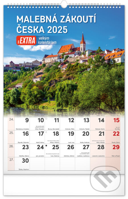 NOTIQUE Nástěnný kalendář Malebná zákoutí Česka 2025, Notique, 2024