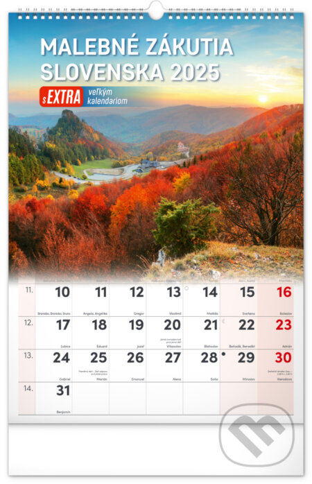 NOTIQUE Nástenný kalendár Malebné zákutia Slovenska 2025, Notique, 2024