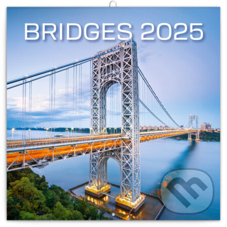 NOTIQUE Nástenný poznámkový kalendár Bridges (Mosty) 2025, Notique, 2024