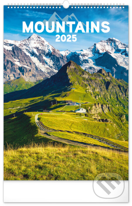 NOTIQUE Nástenný kalendár Mountains (Hory) 2025 - slovenský, český, anglický, nemecký, Notique, 2024