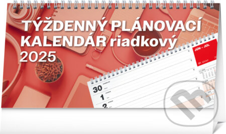 NOTIQUE Stolový Týždenný plánovací kalendár riadkový 2025, Notique, 2024