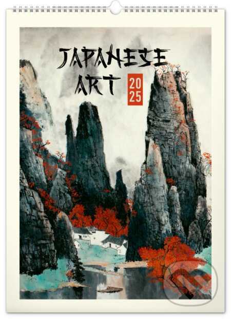 NOTIQUE Nástenný kalendár Japanese Art 2025 (Vintage plagáty – japonské umenie (univerzálne kalendárium))