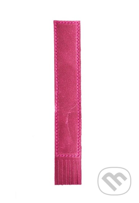 Kožená záložka se střapci Růžová
