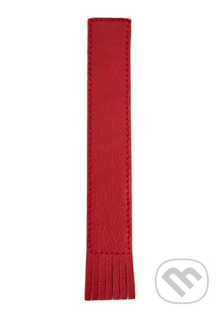 Kožená záložka se střapci Červená