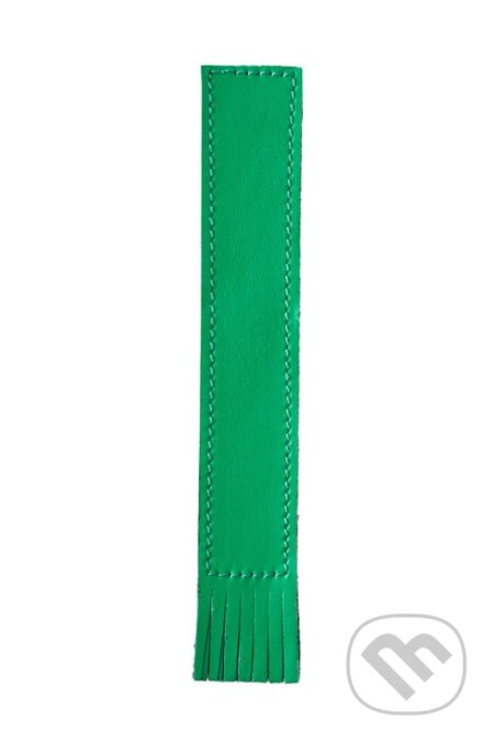 Kožená záložka se střapci Zelená