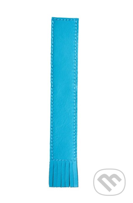 Kožená záložka se střapci Modrá