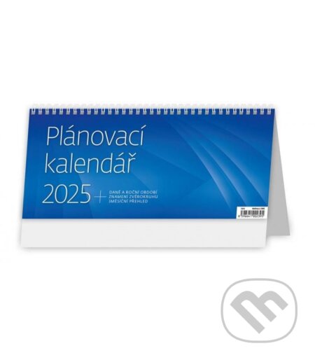 Plánovací kalendář modrý 2025 - stolní kalendář (Helma). Helma, 2024