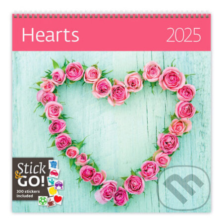Hearts 2025 - nástěnný kalendář
