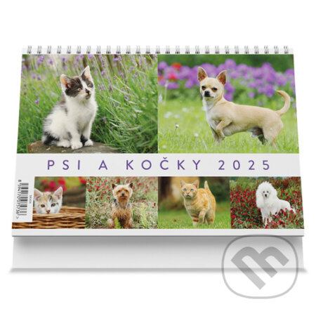 Psi a kočky 2025 - stolní kalendář (VIKPAP). VIKPAP, 2024
