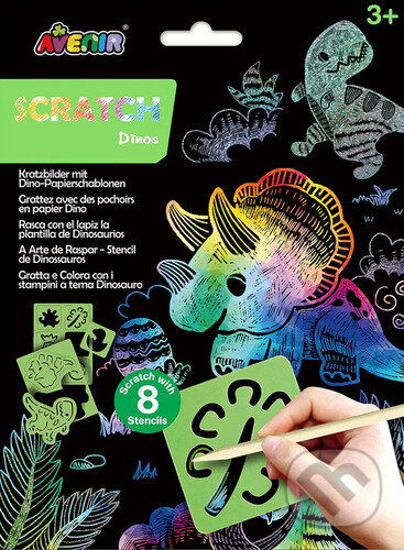 Škrabací obrázky podle šablony - Dinosauři - hra z kategorie Vzdělávací hry