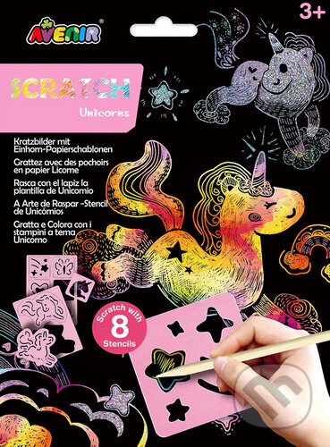 Škrabací obrázky podle šablony - Jednorožci - hra z kategorie Vzdělávací hry