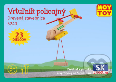 MOY TOY Vrtuľník policajný (drevená stavebnica) - hra z kategorie Stavebnice