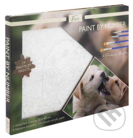 Malování podle čísel na plátno Psi (30x40 cm)