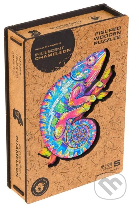 Chameleon, velikost S (UNIDRAGON dřevěné puzzle) - puzzle z kategorie Zvířata