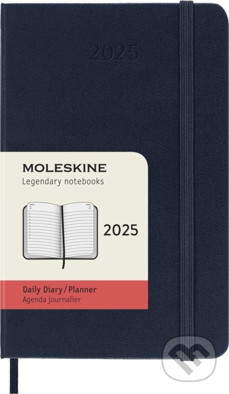 Moleskine – 12-mesačný denný diár 2025 - modrý (malý, pevná väzba)