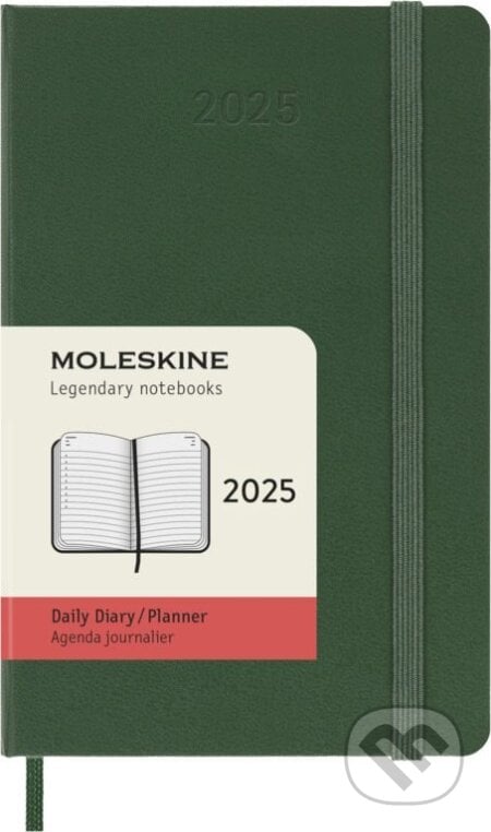 Moleskine – 12-mesačný denný diár 2025 - zelený (malý, pevná väzba)