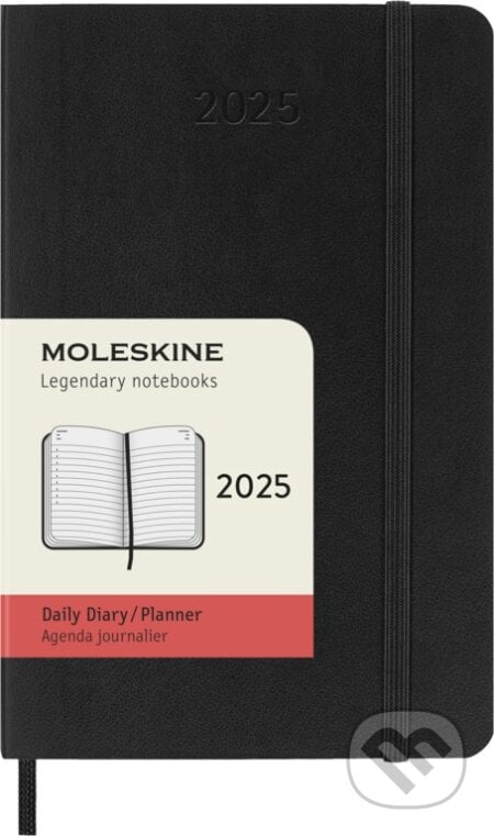 Moleskine – 12-mesačný denný diár 2025 - čierny (malý, mäkká väzba)