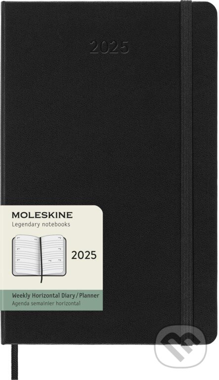 Moleskine – 12-mesačný týždenný horizontálny diár 2025 - čierny, Moleskine, 2024