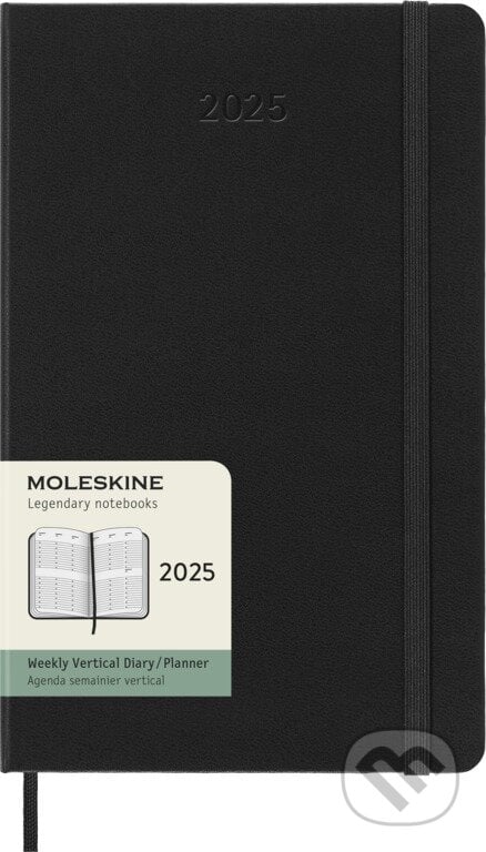 Moleskine – 12-mesačný vertikálny diár 2025 - čierny, Moleskine, 2024