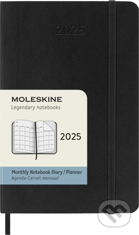 Moleskine – 12-mesačný diár 2025 - čierny (malý, mesačný, mäkká väzba)