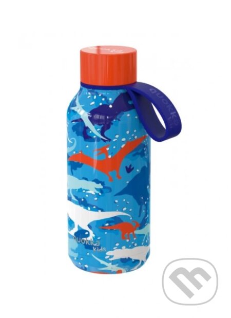 Quokka Solid Kids termoláhev s poutkem Dinosaur 330 ml