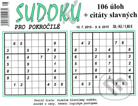 106 sudoku (léto 2016) + citáty slavných, Miroslav Matěcha, 2016