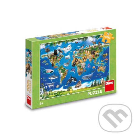 Puzzle: Mapa zvierat 100 xl (Dino)