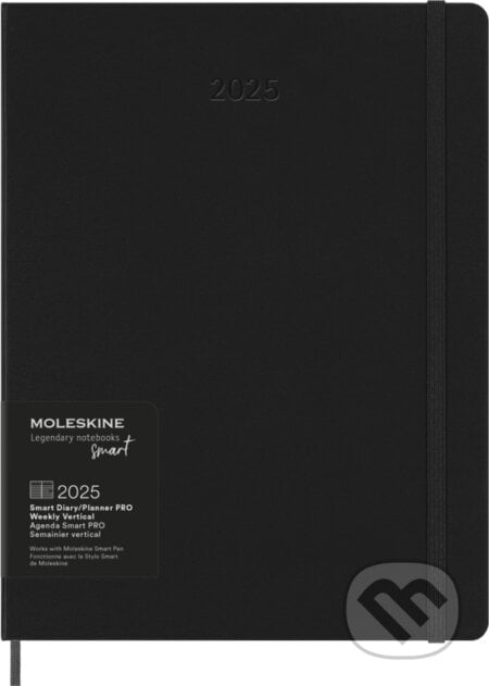 Moleskine – 12-mesačný Smart plánovací zápisník (diár) PRO 2025 - čierny