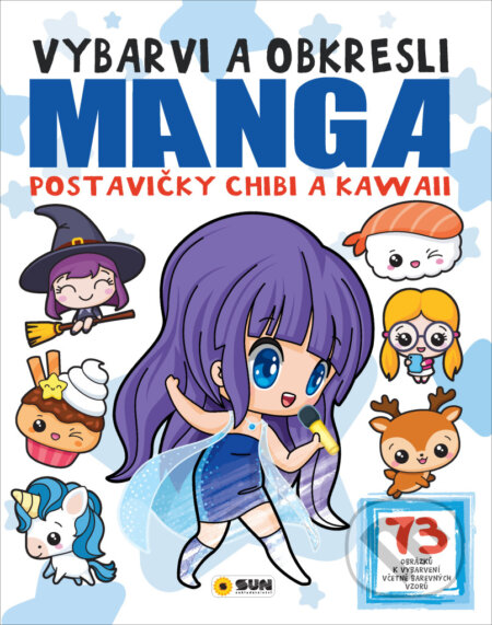 Vybarvi a obkresli: Manga - postavičky Chibi a Kawaii - kniha z kategorie Omalovánky