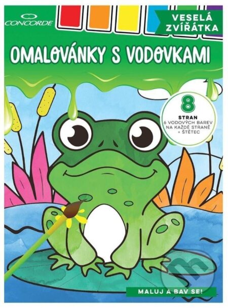 Omalovánky s vodovkami - Veselá zvířátka A4, Concorde, 2024