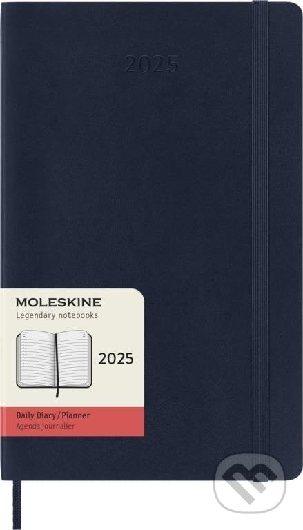 Moleskine – 12-mesačný denný diár 2025 - modrý (stredný, mäkká väzba)