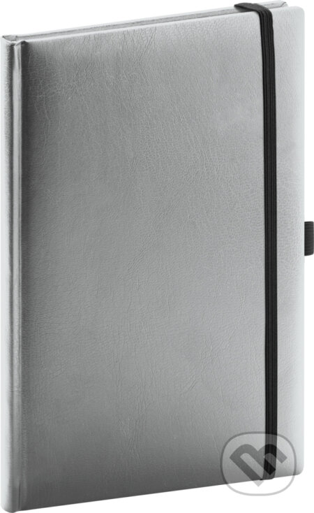 NOTIQUE Notes Balacron, stříbrný, linkovaný, 15 x 21 cm