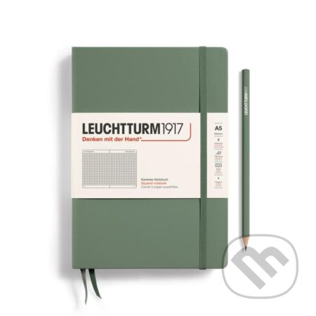 Leuchtturm1917 Zápisník Olive Medium A5 čtverečkovaný