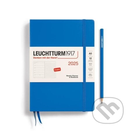 Leuchtturm1917 Weekly Planner & Notebook Medium (A5) 2025 Sky - tečkovaný