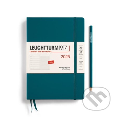 Leuchtturm1917 Weekly Planner & Notebook Medium (A5) 2025 Pacific Green