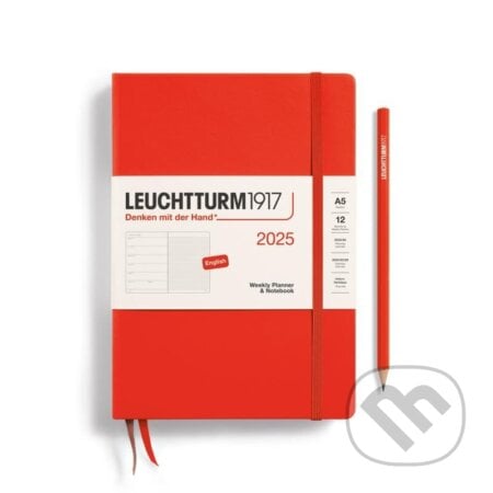 Leuchtturm1917 Weekly Planner & Notebook Medium (A5) 2025 Lobster