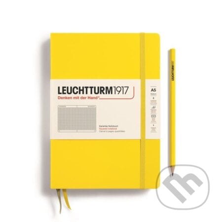 Leuchtturm1917 Zápisník Lemon Medium A5 čtverečkovaný