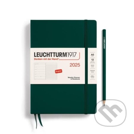 Leuchtturm1917 Weekly Planner & Notebook Medium (A5) 2025 Forest Green