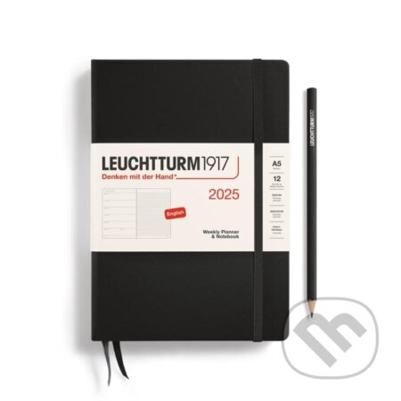 Leuchtturm1917 Weekly Planner & Notebook Medium (A5) 2025 Black