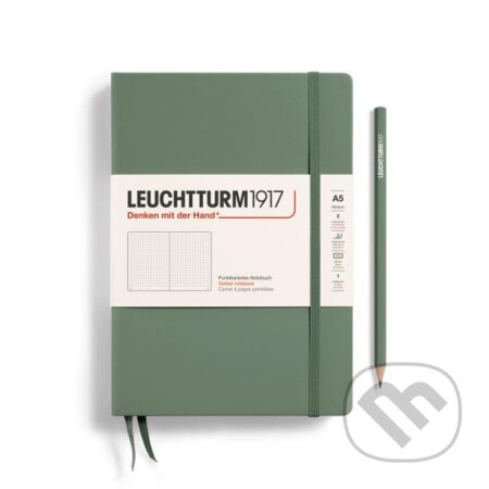 Leuchtturm1917 Zápisník Olive Medium A5 tečkovaný