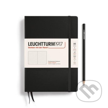 Leuchtturm1917 Zápisník Black Medium A5 tečkovaný