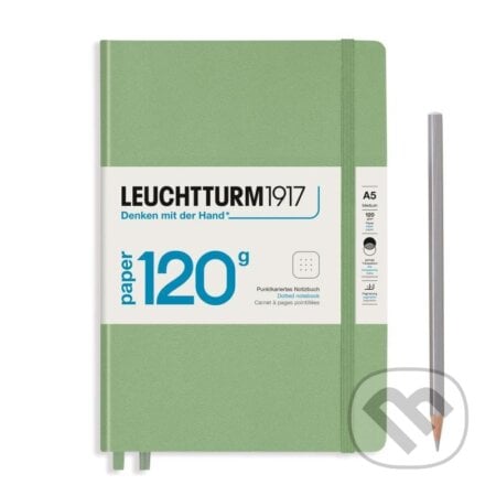 Leuchtturm1917 Zápisník 120G Sage A5 tečkovaný