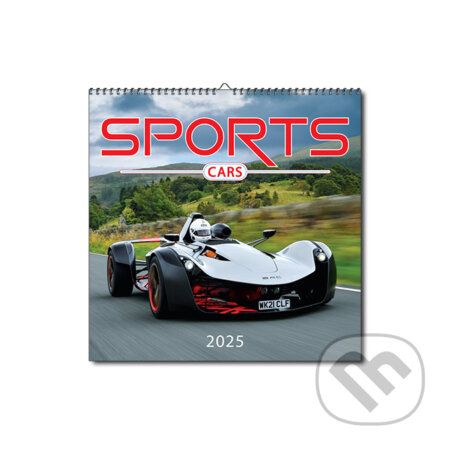 Nástenný kalendár Sports Cars 2025, Spektrum grafik, 2024