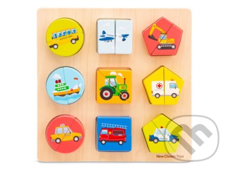 Drevené vkladacie puzzle - dopravné prostriedky - hra z kategorie Naučné puzzle