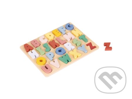 Vkladacie drevené puzzle - farebná abeceda - hra z kategorie Naučné puzzle