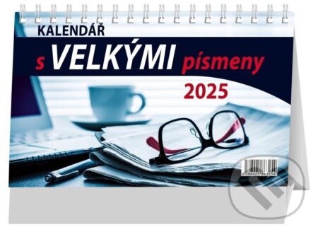 Kalendář 2025 Velká písmena, stolní